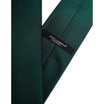 Dolce & Gabbana Green Solid Cotton Adjustable Necktie Tie KRA3468