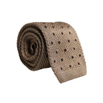 Dolce & Gabbana Beige Polka Dot Silk Adjustable Necktie Tie