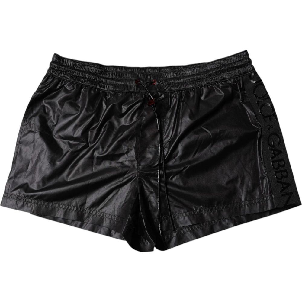 Dolce & Gabbana Black Polyester Beachwear Shorts Swimwear BIK1896-5