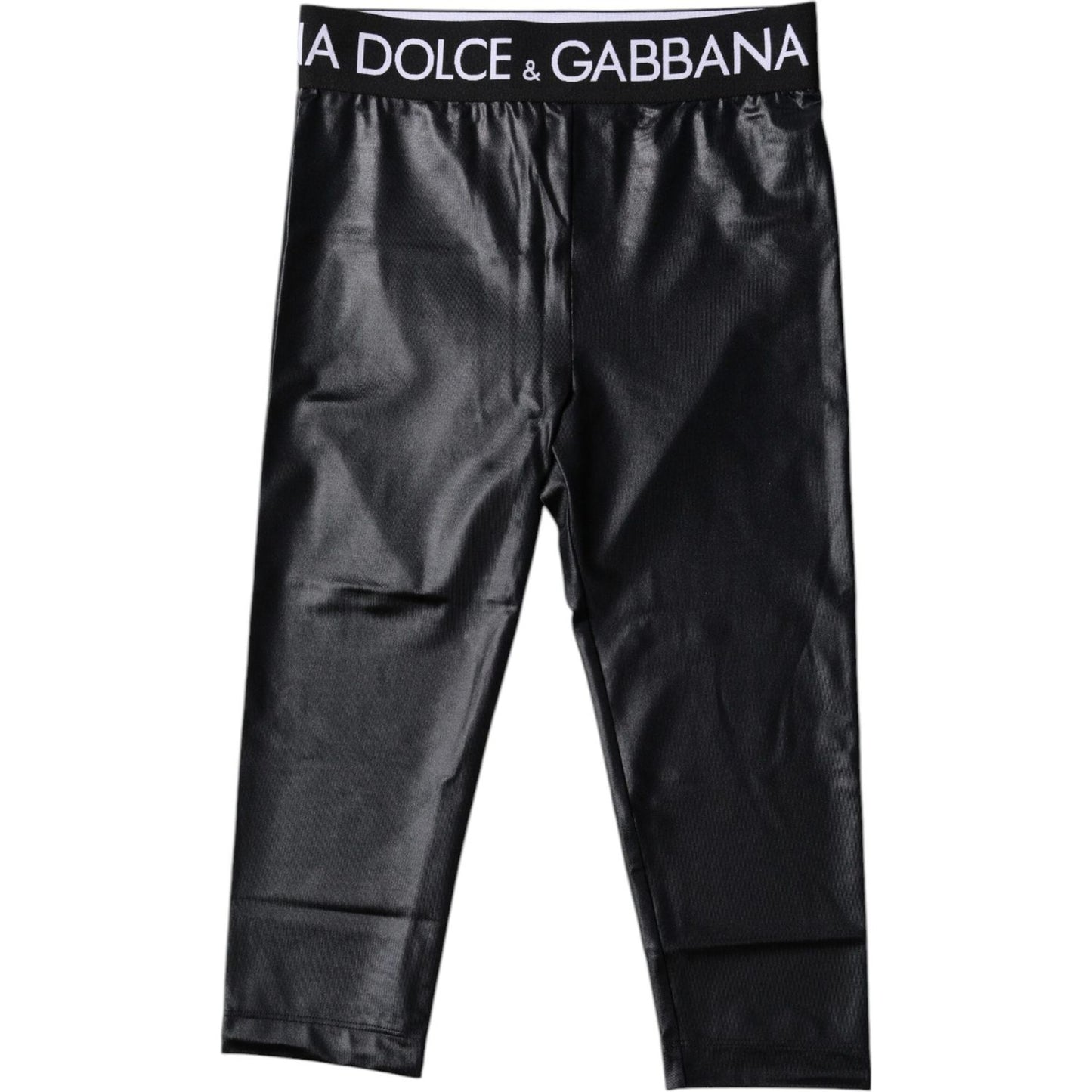 Dolce & Gabbana Black Logo Nylon Cropped Tights Pants Underwear BIK1964-2