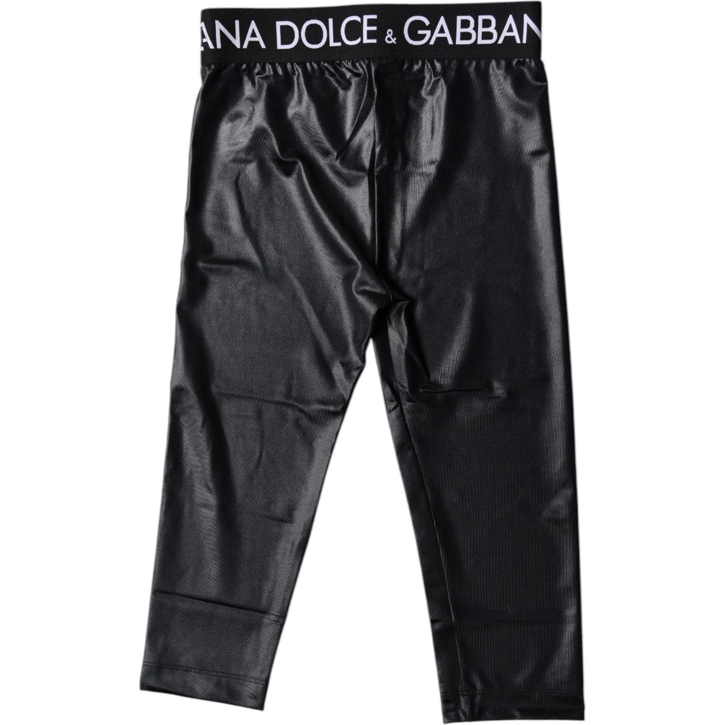 Dolce & Gabbana Black Logo Nylon Cropped Tights Pants Underwear BIK1964-2
