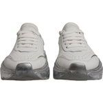 Dolce & Gabbana White Silver Daymaster Low Top Sneaker Shoes LA12344-38.5