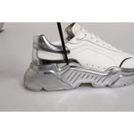 Dolce & Gabbana White Silver Daymaster Low Top Sneaker Shoes LA12344-38.5