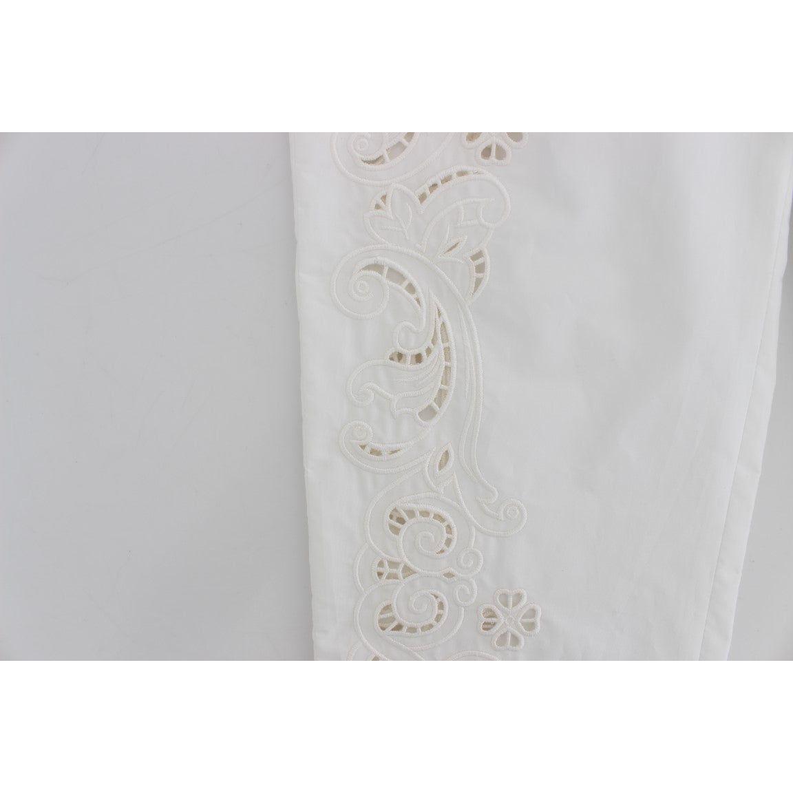 Dolce & Gabbana White Floral Cutout Dress Sicily Pants SIG20046-2