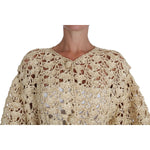 Dolce & Gabbana Beige Cardigan Crochet Knitted Raffia Sweater TSH2722-40