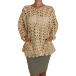 Dolce & Gabbana Beige Cardigan Crochet Knitted Raffia Sweater TSH2722-40