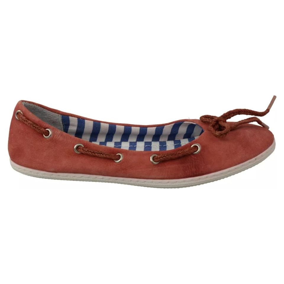 Pantofola D'Oro Coral Suede Lace Bow Loafers Ballet Flat Shoes LA8398-38