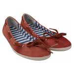Pantofola D'Oro Coral Suede Lace Bow Loafers Ballet Flat Shoes LA8398-38