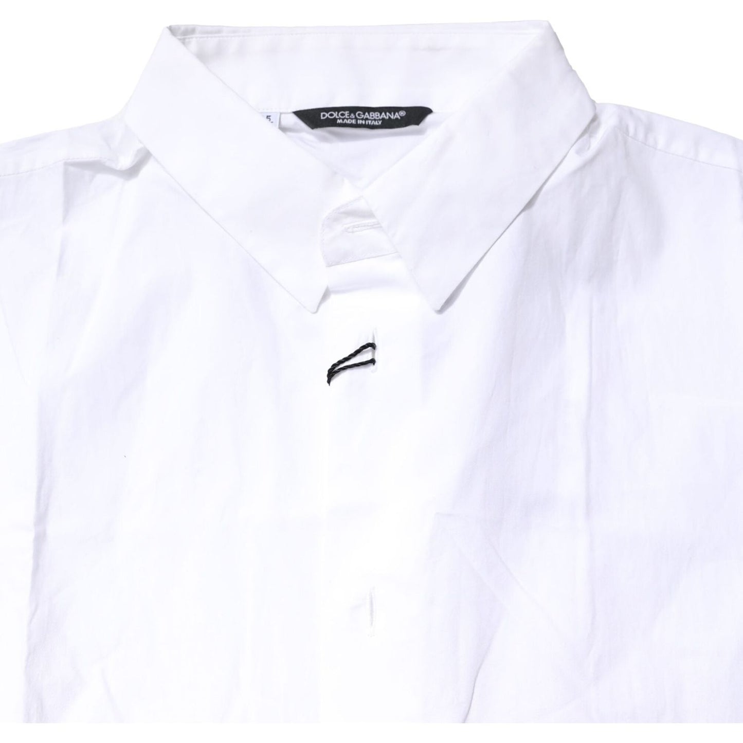 Dolce & Gabbana White Cotton Button Down Casual Men Polo Shirt SIG20380-38