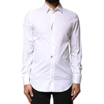Dolce & Gabbana White GOLD Cotton Long Sleeves Men Dress Shirt TSH5945-38