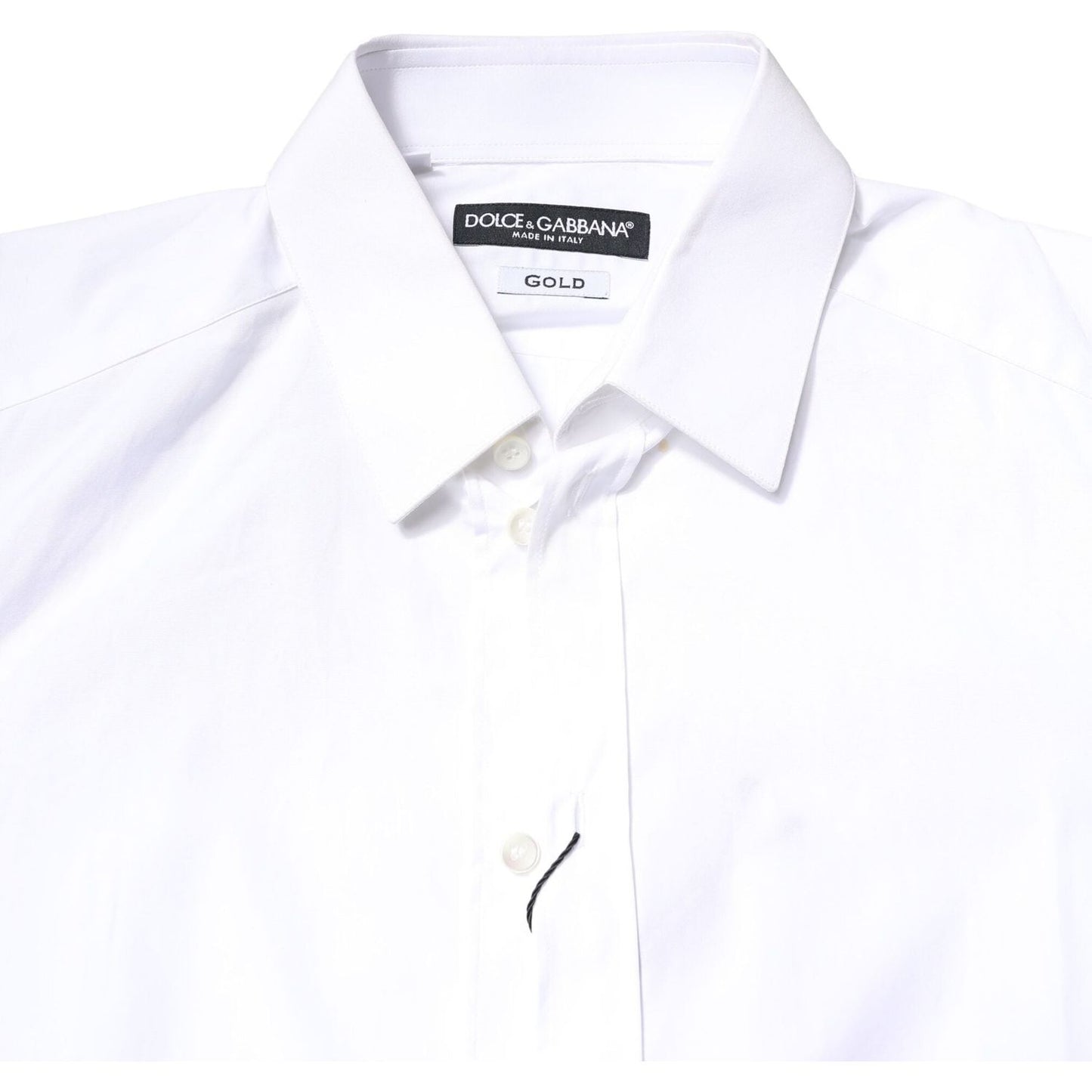 Dolce & Gabbana White GOLD Cotton Long Sleeves Men Dress Shirt TSH5945-38