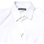Dolce & Gabbana White GOLD Cotton Long Sleeves Men Dress Shirt TSH5945-38