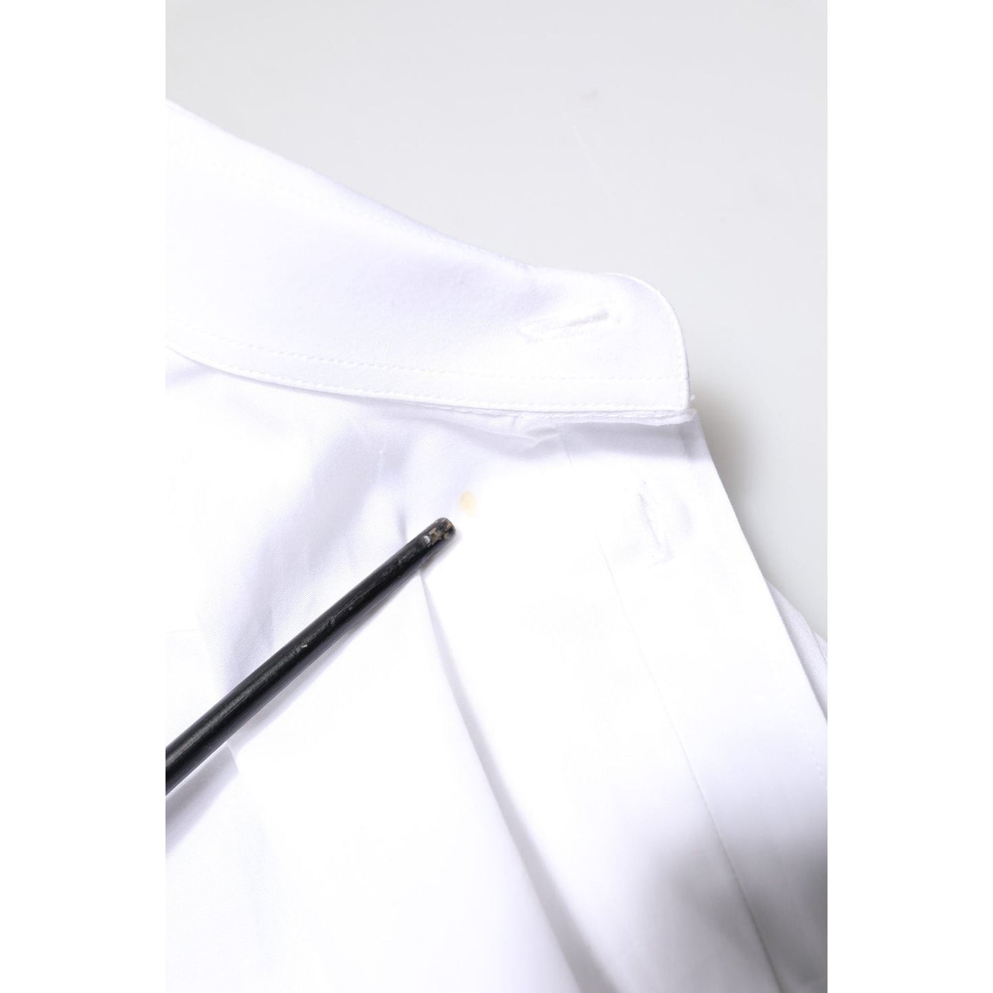 Dolce & Gabbana White GOLD Cotton Long Sleeves Men Dress Shirt TSH5945-38
