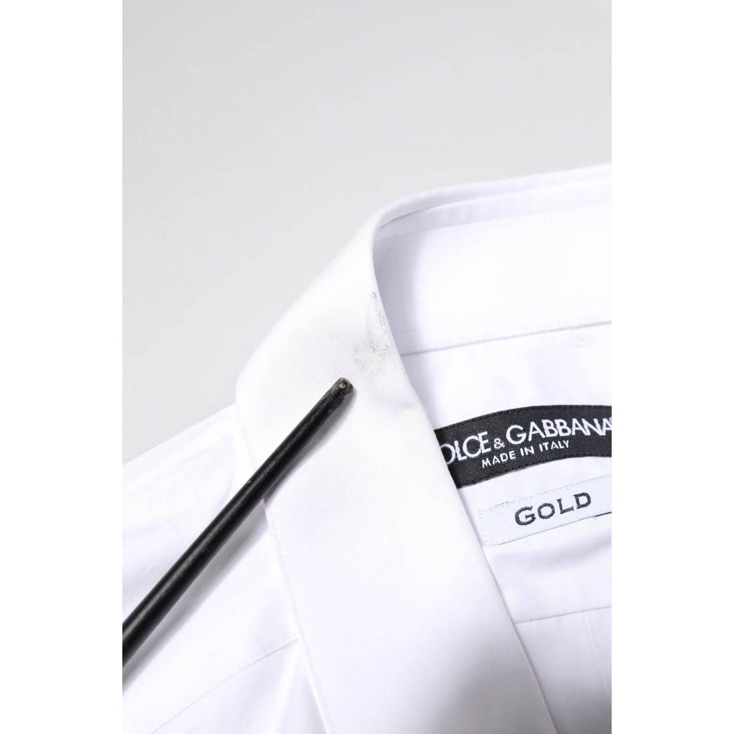 Dolce & Gabbana White GOLD Cotton Long Sleeves Men Dress Shirt TSH5945-38
