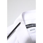Dolce & Gabbana White GOLD Cotton Long Sleeves Men Dress Shirt TSH5945-38