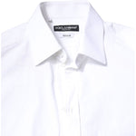 Dolce & Gabbana White GOLD Cotton Long Sleeves Men Dress Shirt TSH5949-38