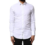 Dolce & Gabbana White GOLD Cotton Long Sleeves Dress Shirt TSH6294-39