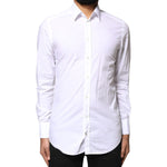 Dolce & Gabbana White GOLD Cotton Long Sleeves Men Dress Shirt TSH6297-38