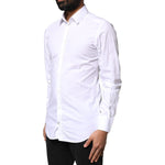 Dolce & Gabbana White GOLD Cotton Long Sleeves Men Dress Shirt TSH6297-38
