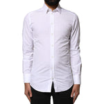 Dolce & Gabbana White GOLD Cotton Long Sleeves Dress Shirt TSH84109-37
