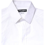 Dolce & Gabbana White GOLD Cotton Long Sleeves Dress Shirt TSH84109-37