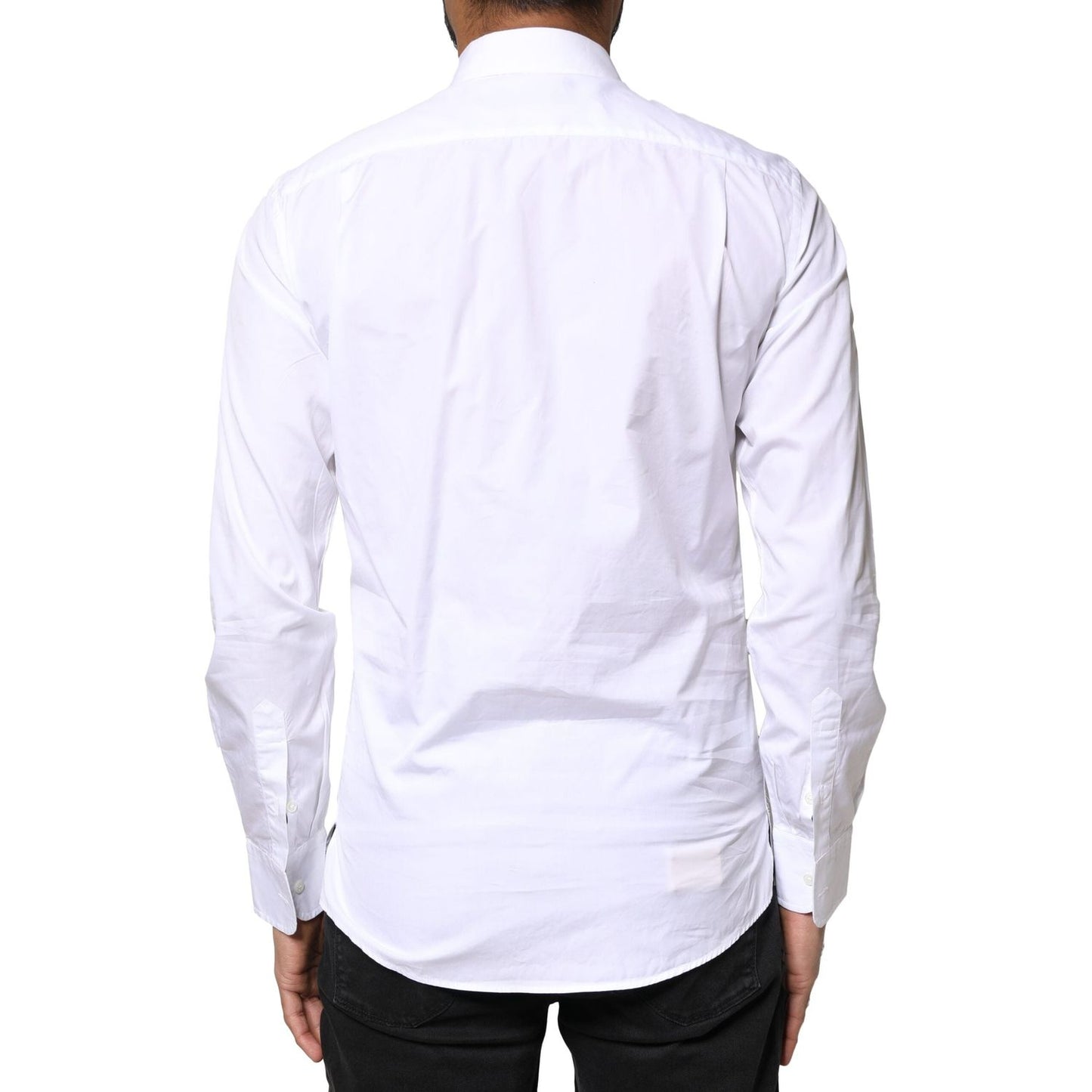 Dolce & Gabbana White Cotton Long Sleeves Formal Dress Shirt TSH86310-37