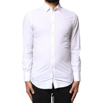 Dolce & Gabbana White GOLD Cotton Long Sleeves Dress Shirt TSH86479-37