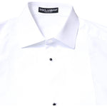 Dolce & Gabbana White Cotton Poplin Bib Formal Dress Shirt TSH86513-40