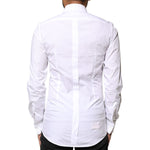 Dolce & Gabbana White GOLD Cotton Poplin Bib Formal Men Dress Shirt TSH90181-37