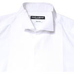 Dolce & Gabbana White GOLD Cotton Poplin Bib Formal Men Dress Shirt TSH90181-37