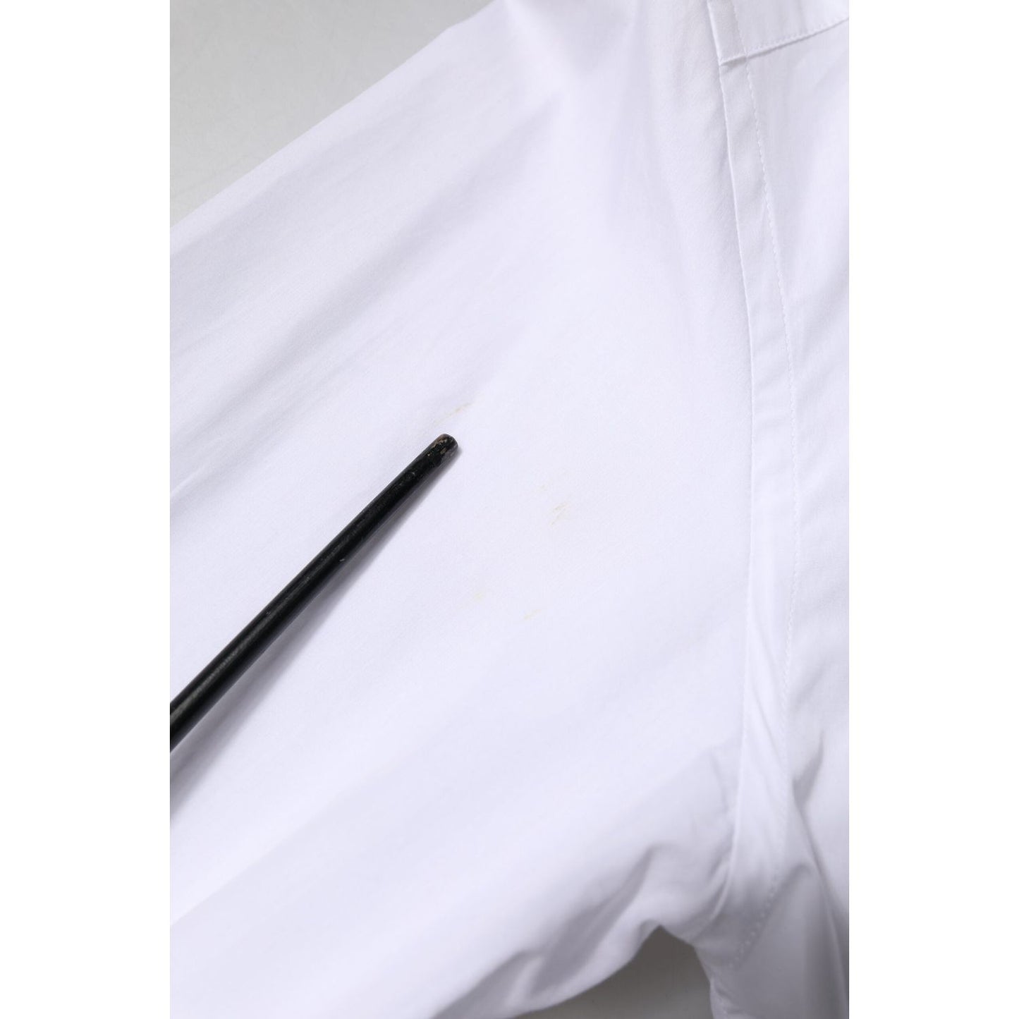 Dolce & Gabbana White GOLD Cotton Poplin Bib Formal Men Dress Shirt TSH90181-37