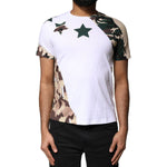 Dolce & Gabbana White Camouflage Stars Crew Neck T-shirt TSH86638-44