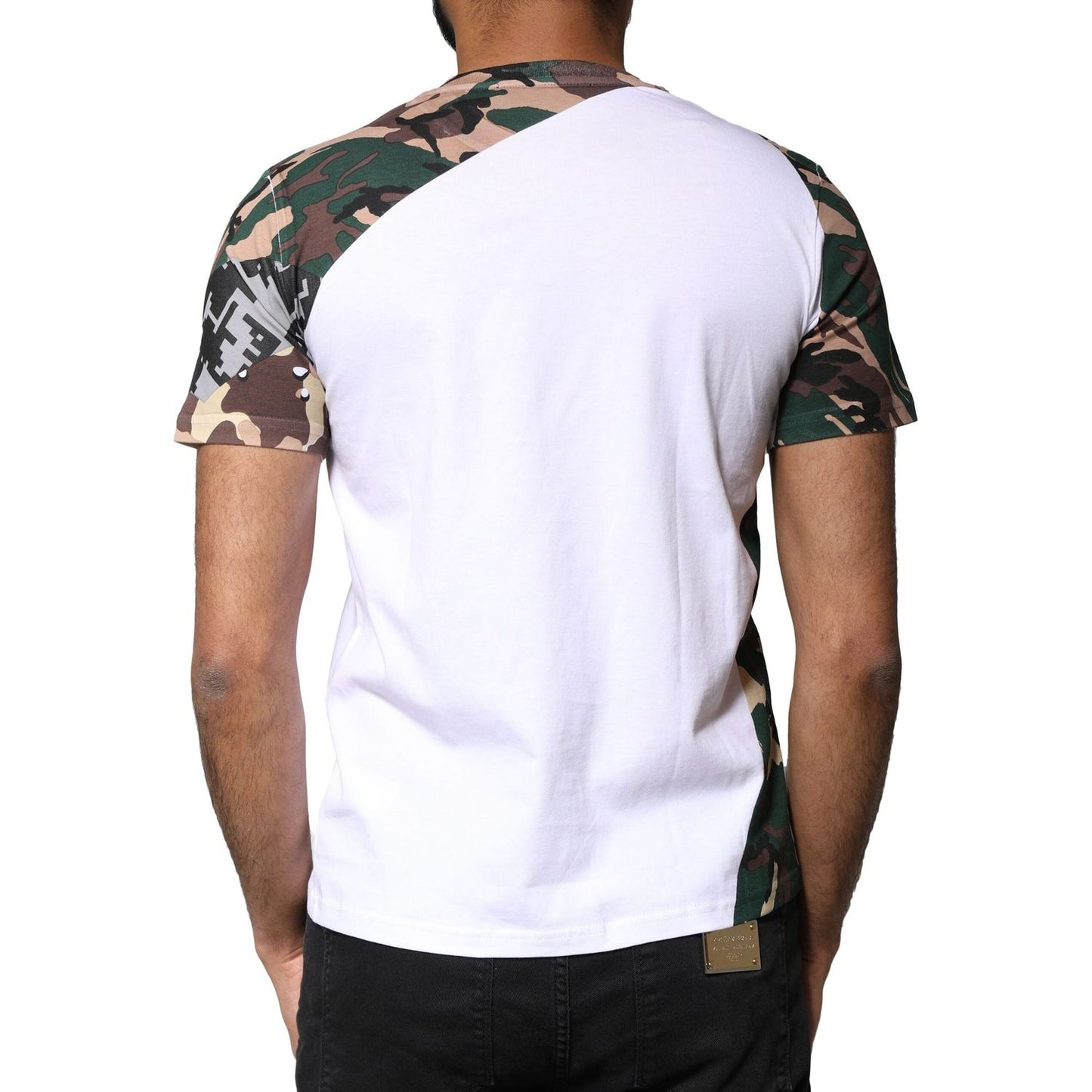 Dolce & Gabbana White Camouflage Stars Crew Neck T-shirt TSH86638-44
