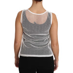 Dolce & Gabbana White Net Transparent Sleeveless Tank Top TSH2963-36