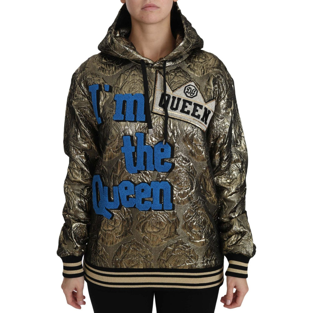 Dolce & Gabbana Im The Queen Jaquard Gold Sweatshirt Hoodie TSH3182-38