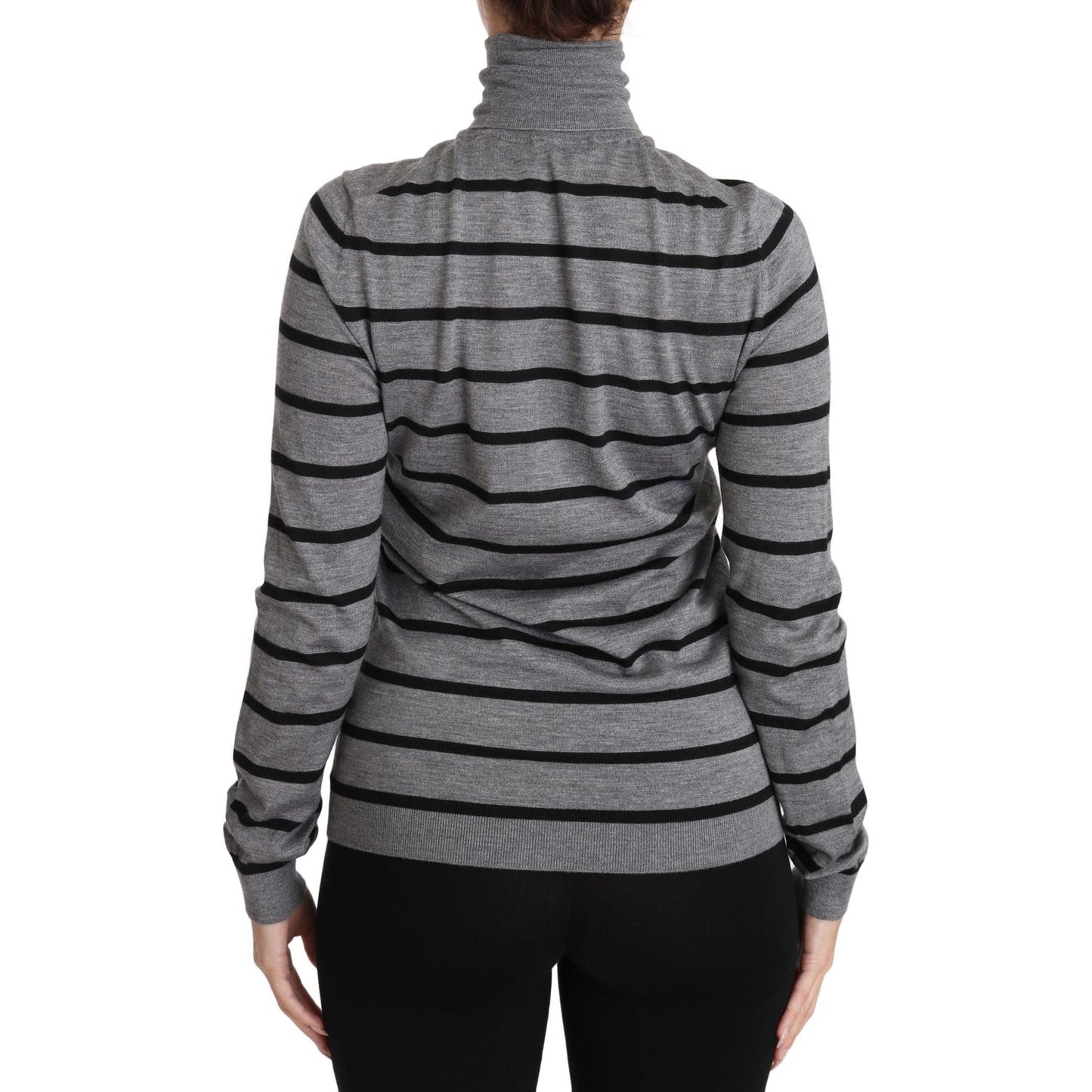 Dolce & Gabbana Gray Cashmere Silk Turtleneck Sweater TSH2985-38