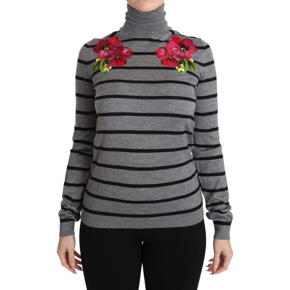 Dolce & Gabbana Gray Cashmere Silk Turtleneck Sweater TSH2985-38