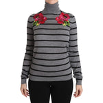 Dolce & Gabbana Gray Cashmere Silk Turtleneck Sweater TSH2985-38