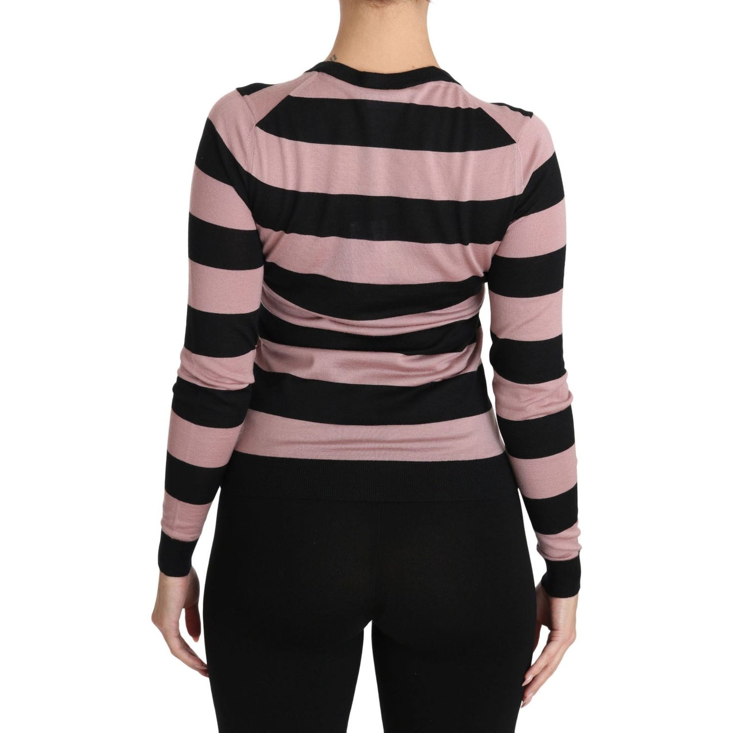 Dolce & Gabbana Pink Floral Cashmere Cardigan Sweater TSH3130-36