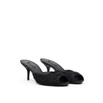 Dolce & Gabbana Black Cotton Sandal DO-8204676-EU37/US7