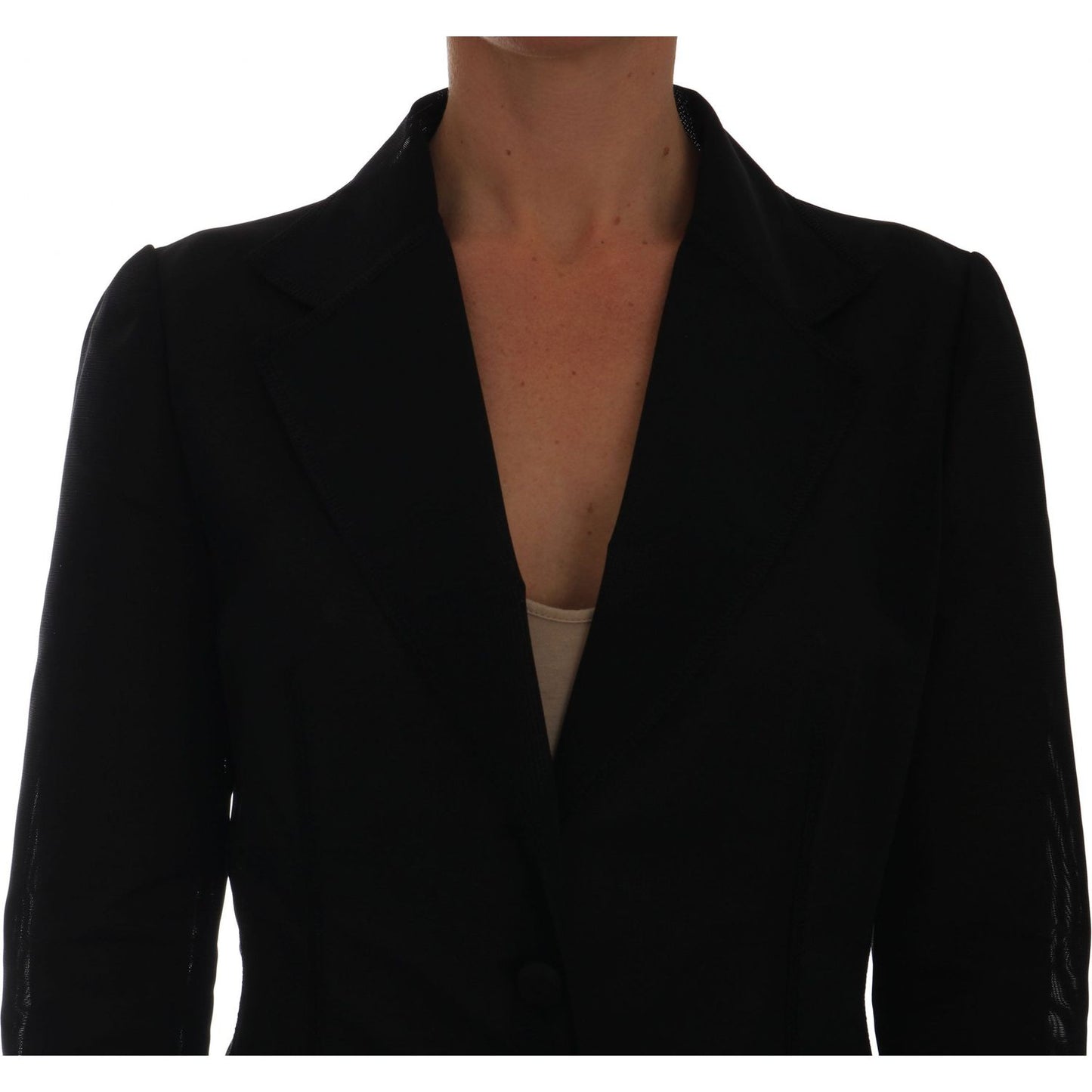 Dolce & Gabbana Black Nylon Net Blazer Jacket JKT2205-44