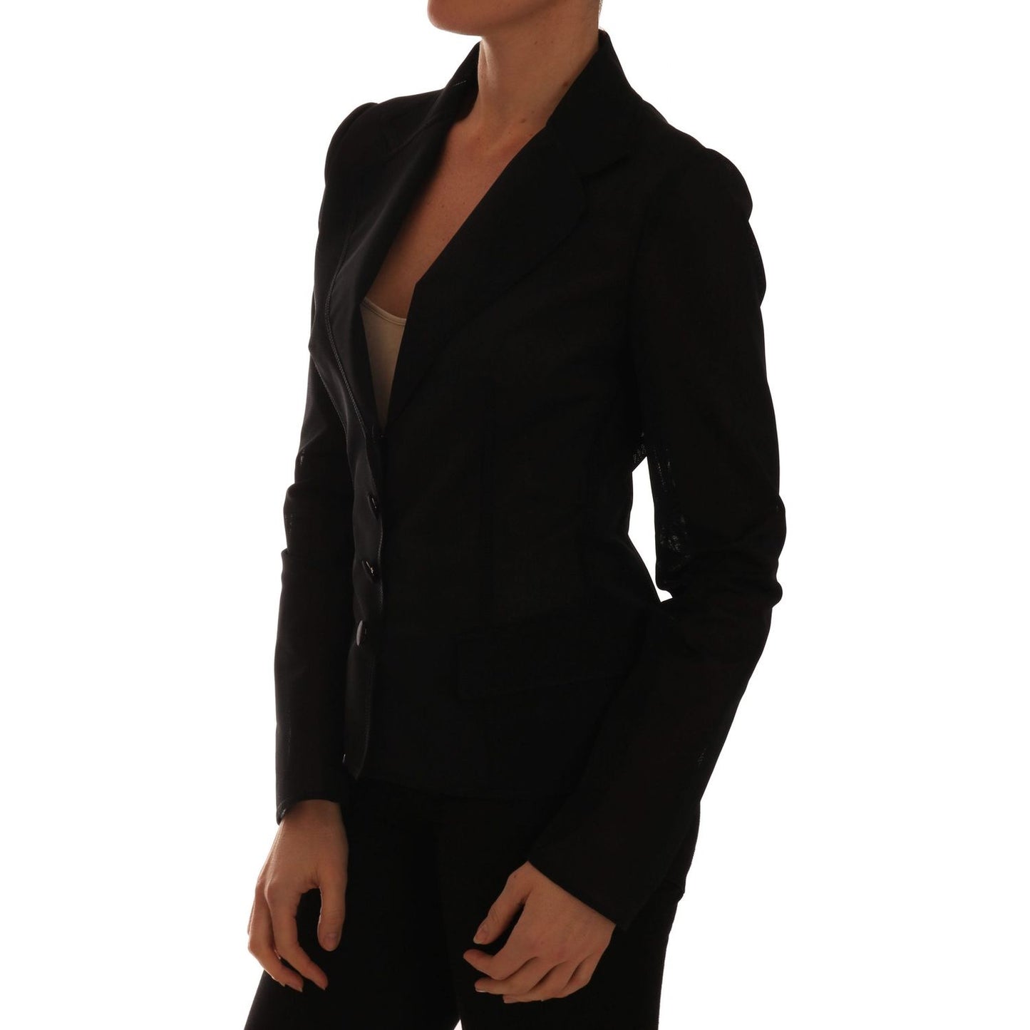 Dolce & Gabbana Black Nylon Net Blazer Jacket JKT2205-44