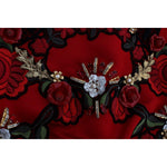 Dolce & Gabbana Red Silk Crystal Roses Shorts SIG20117-1