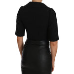 Dolce & Gabbana Black Short Fitted Wool Cropped Jacket Blazer TSH2298-36