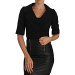 Dolce & Gabbana Black Short Fitted Wool Cropped Jacket Blazer TSH2298-36