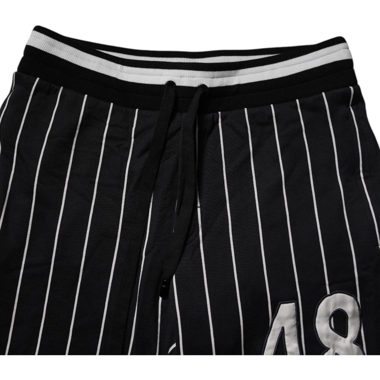 Dolce & Gabbana Black White Stripes Jogger Sweatpants Pants PAN75210-52