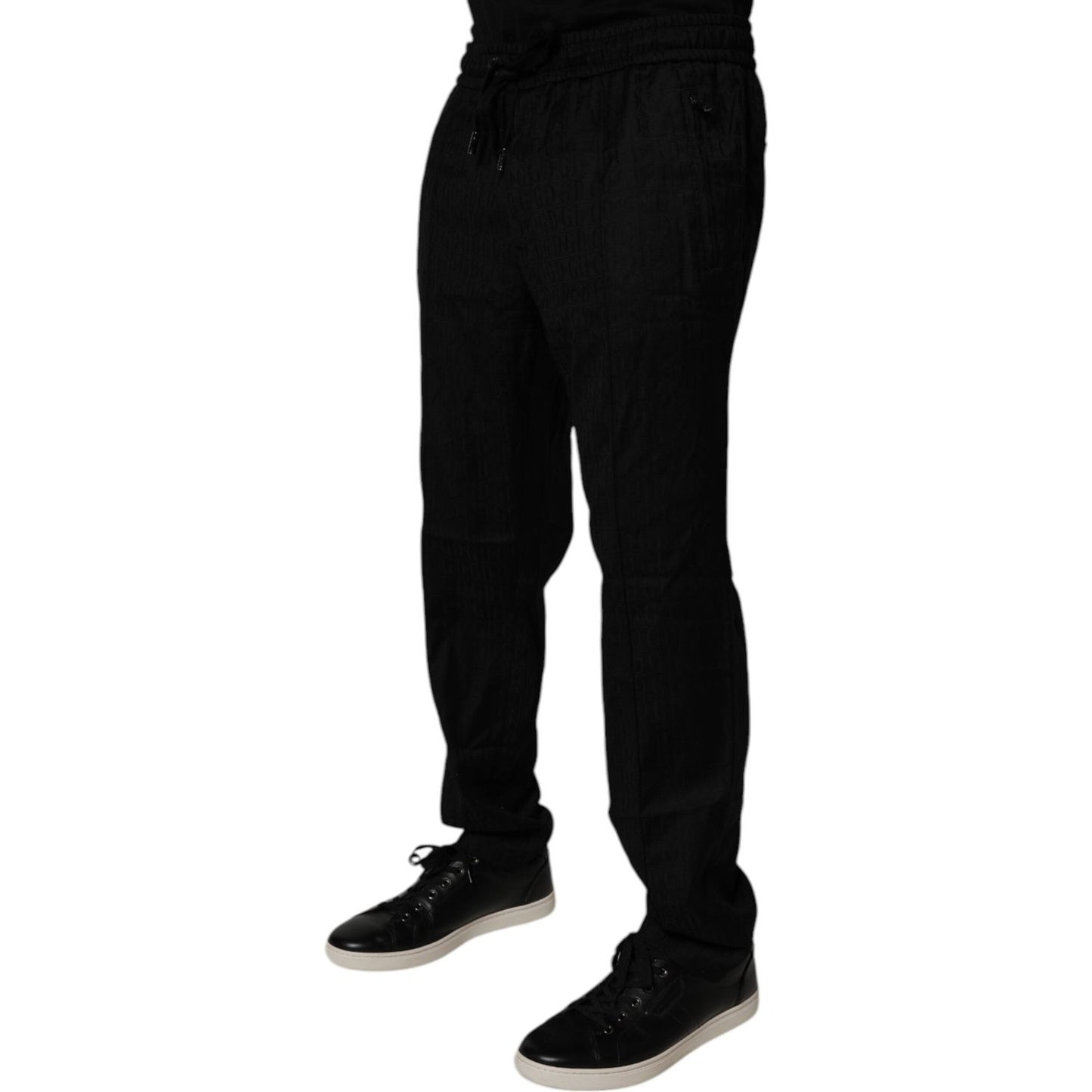 Dolce & Gabbana Black Wool Jogger Sweatpants Pants PAN75257-54