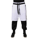 Dolce & Gabbana Black White Cotton Layered Sweatpants Pants PAN76046-50