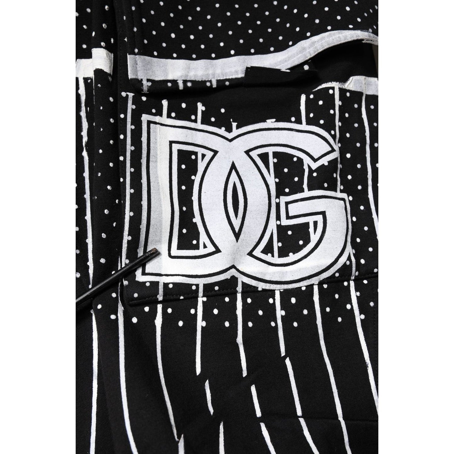 Dolce & Gabbana Black Polka Dot Stripes Cargo Jogger Sweatpants Pants PAN76048-S