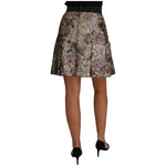 Dolce & Gabbana A-Line Mini Floral Print Jaquard Skirt PAN61031#2-40